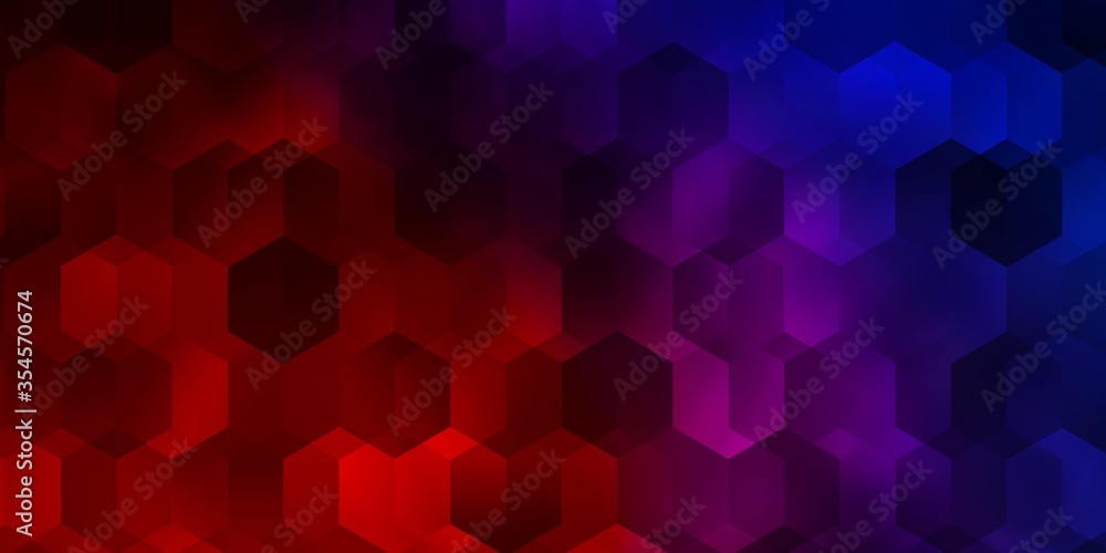 Light Blue, Red vector background with set of hexagons. Light Blue, Red vector background with set of hexagons.