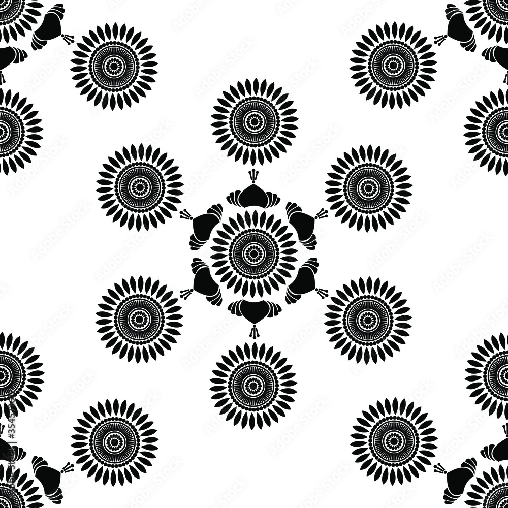 sunflower design concept of petals is in Seamless pattern