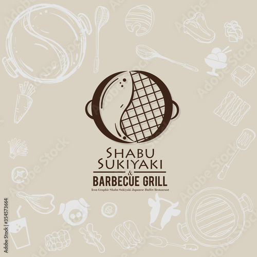 shabu sukiyaki and grill sign symbol logo icon food restaurant
