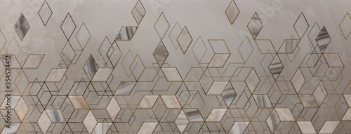 ceramic kitchen tile, abstract geometric mosaic brown pattern