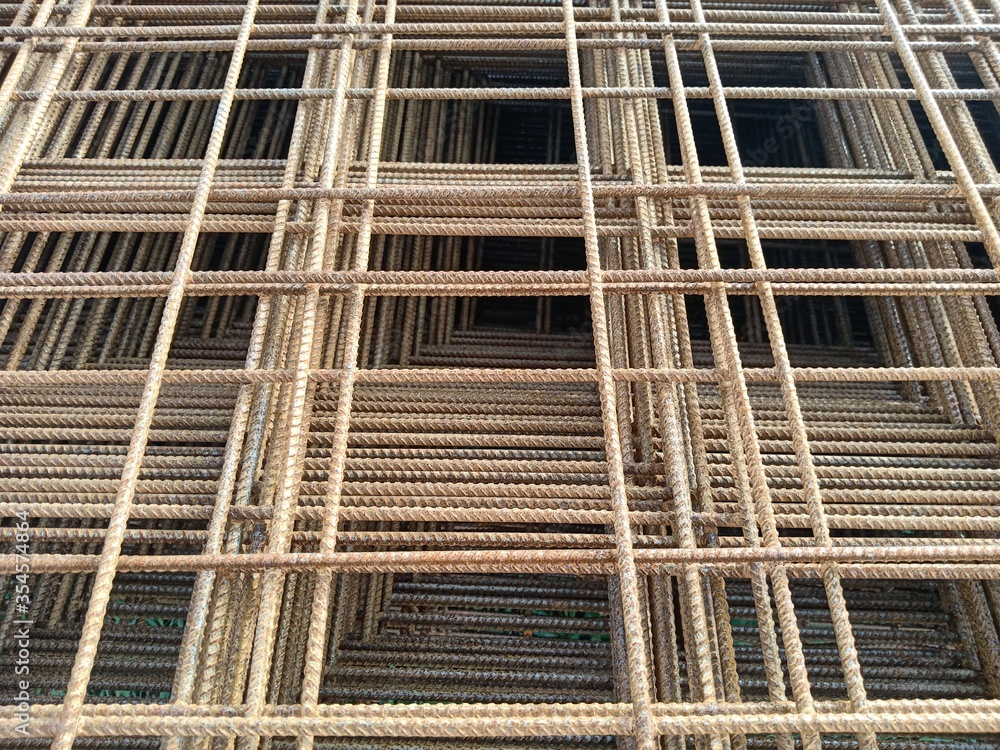 Deformed steel used in road construction (rusted steel) Deformed steel used in road construction (rusted steel)