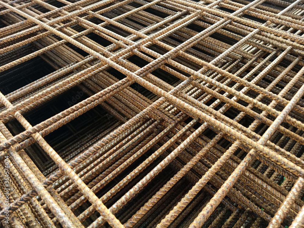 Deformed steel used in road construction (rusted steel) Deformed steel used in road construction (rusted steel)