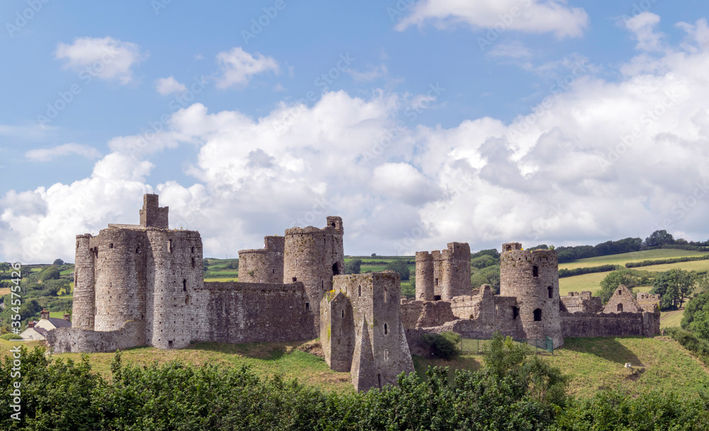Kidwelly Castle/ Castell Cydweli, Carmarthenshire, Wales.