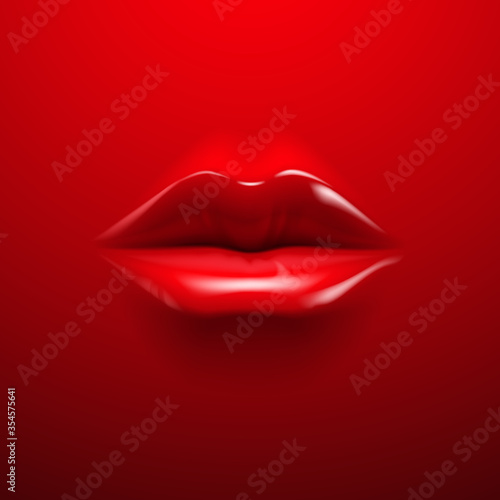 Red lips beauty fashion background