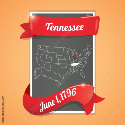 Tennessee state map poster