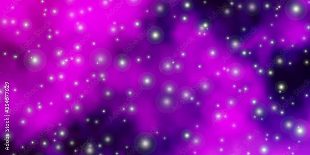 Light Purple, Pink vector background with small and big stars. Blur decorative design in simple style with stars. Best design for your ad, poster, banner. Light Purple, Pink vector background with small and big stars. Blur decorative design in simple style with stars. Best design for your ad, poster, banner.
