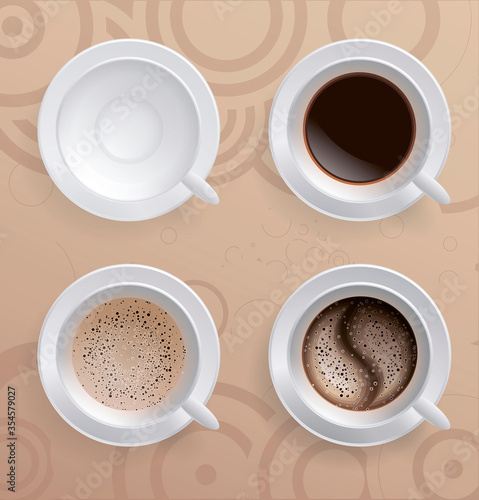 vector set cup of coffee