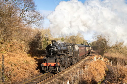 Ivatt Class 4MT No. 43`106 accelerates away from Hampton Loade with the 10:35 from Bridgnorth on Friday 3rd January 2020. photo