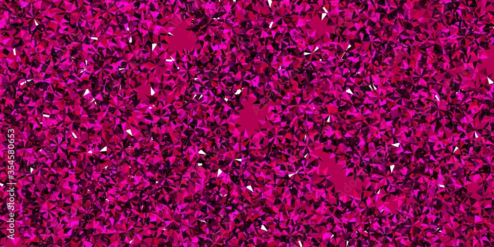 Obraz premium Light Pink vector pattern with colored snowflakes.