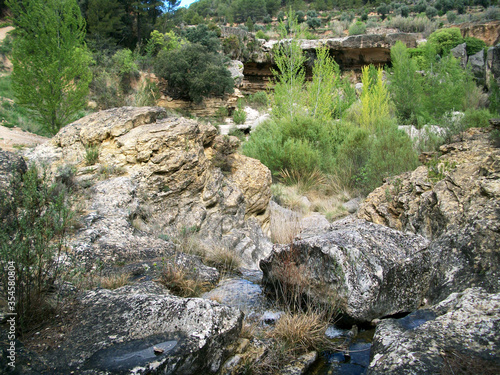 La Portellada waterfall. Teruel. Aragon. Spain photo