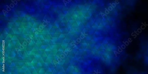 Dark BLUE vector template with lines, triangles.