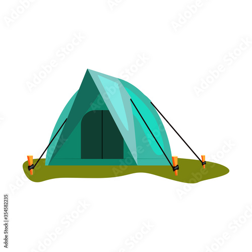 Camping tent. Dome  shelter  canvas. Camping concept. illustration can be used for topics like trekking  tourism  campsite