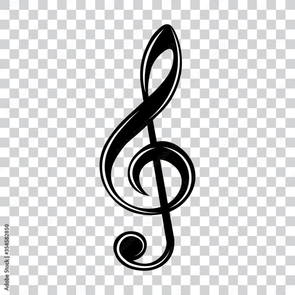 Music note, treble clef, key, vector illustration. Stock Vector | Adobe ...