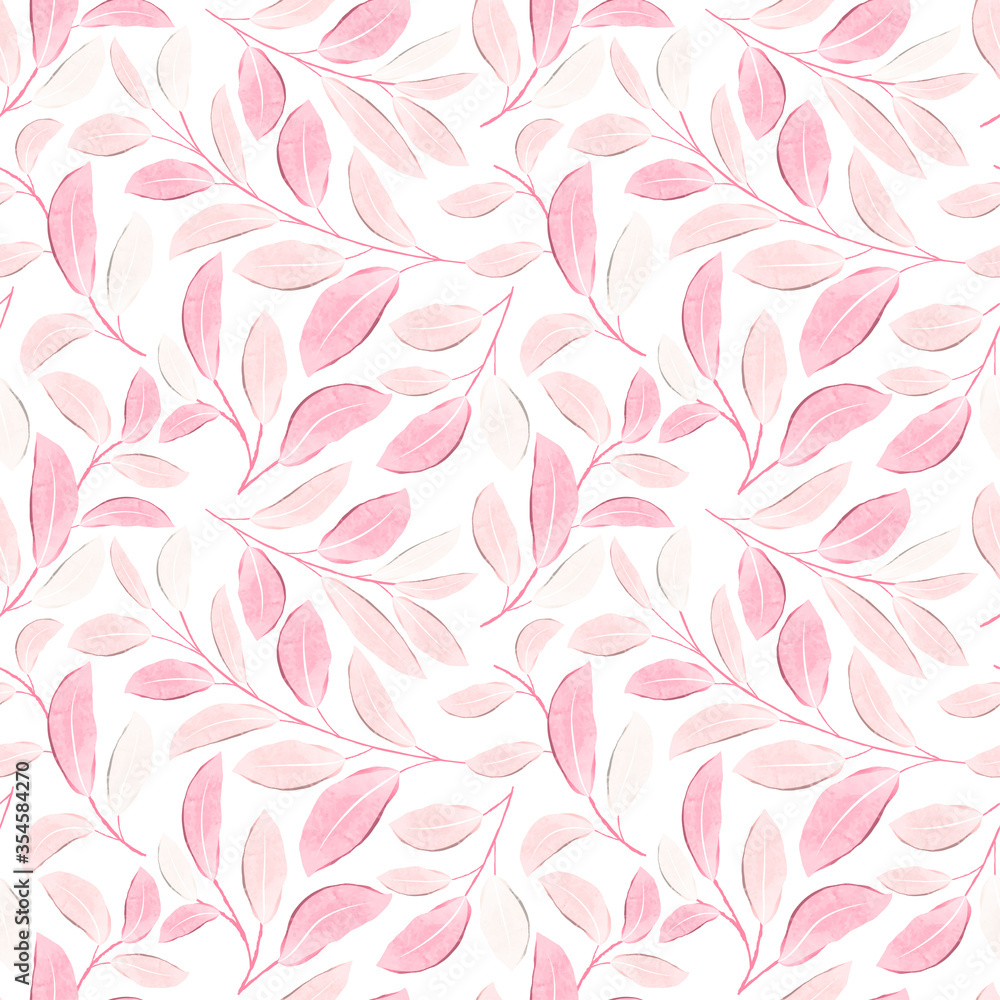 Floral seamless pattern with watercolor style