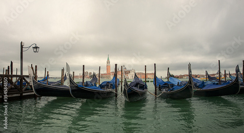 Venezia Gondole with San Giorgio island in background © Dimaxvision