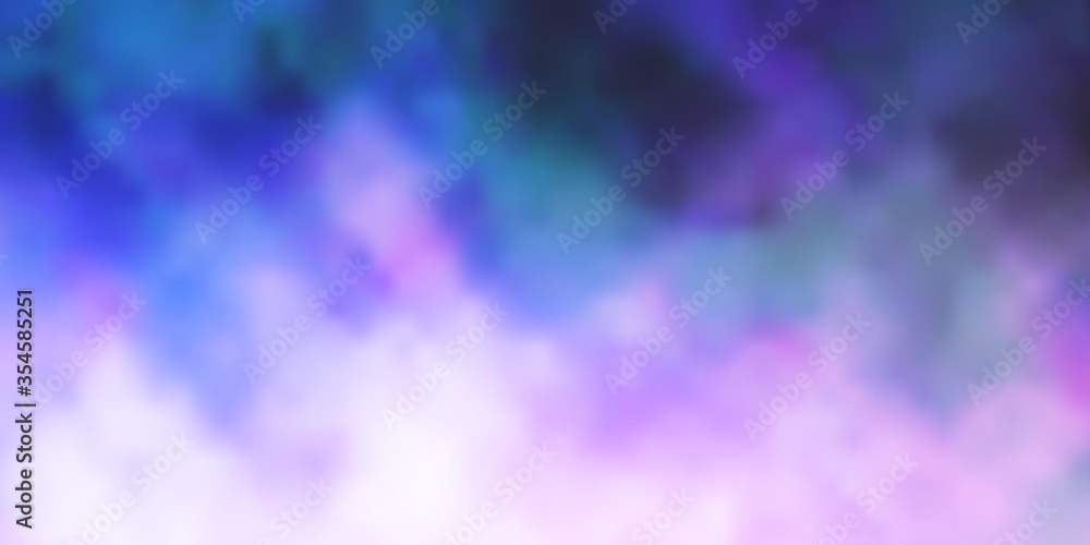 Light Purple vector layout with cloudscape. Illustration in abstract style with gradient clouds. Beautiful layout for uidesign.