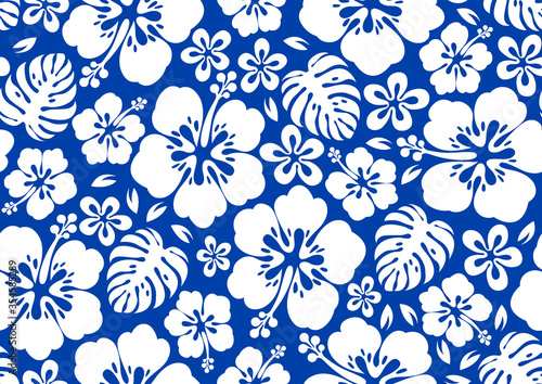 hibiscus hawaii seamless pattern, fashion background.