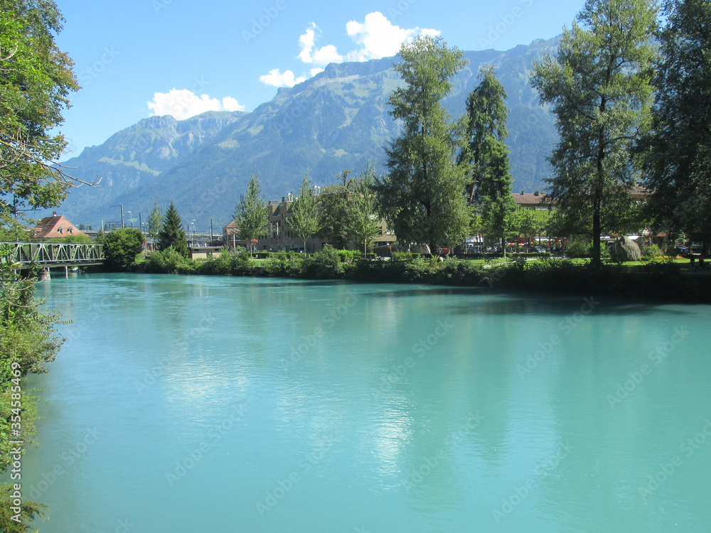 Lovely blue Lake Brienz, Interlaken, Switzerland