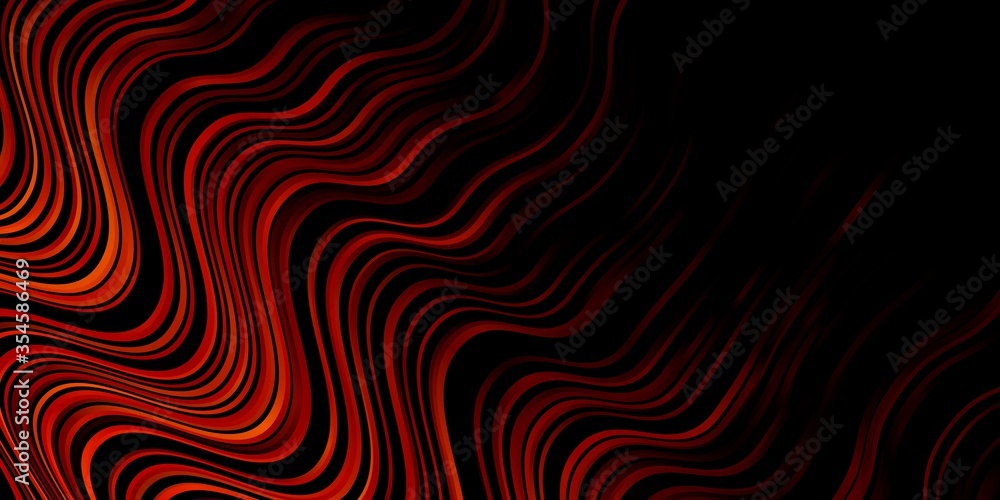 Dark Orange vector pattern with curves. Abstract illustration with bandy gradient lines. Pattern for websites, landing pages.