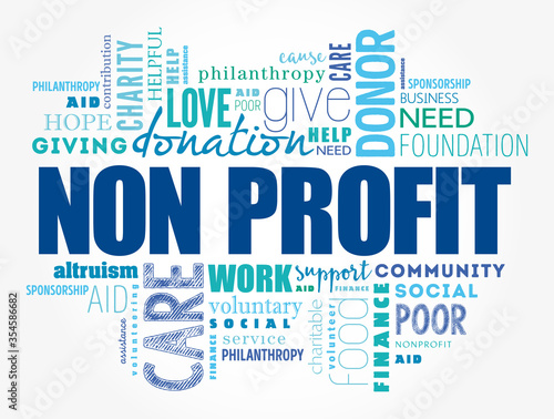 Non Profit word cloud, social concept background