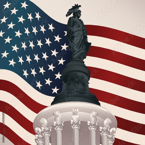 The statue of freedom on capitol dome