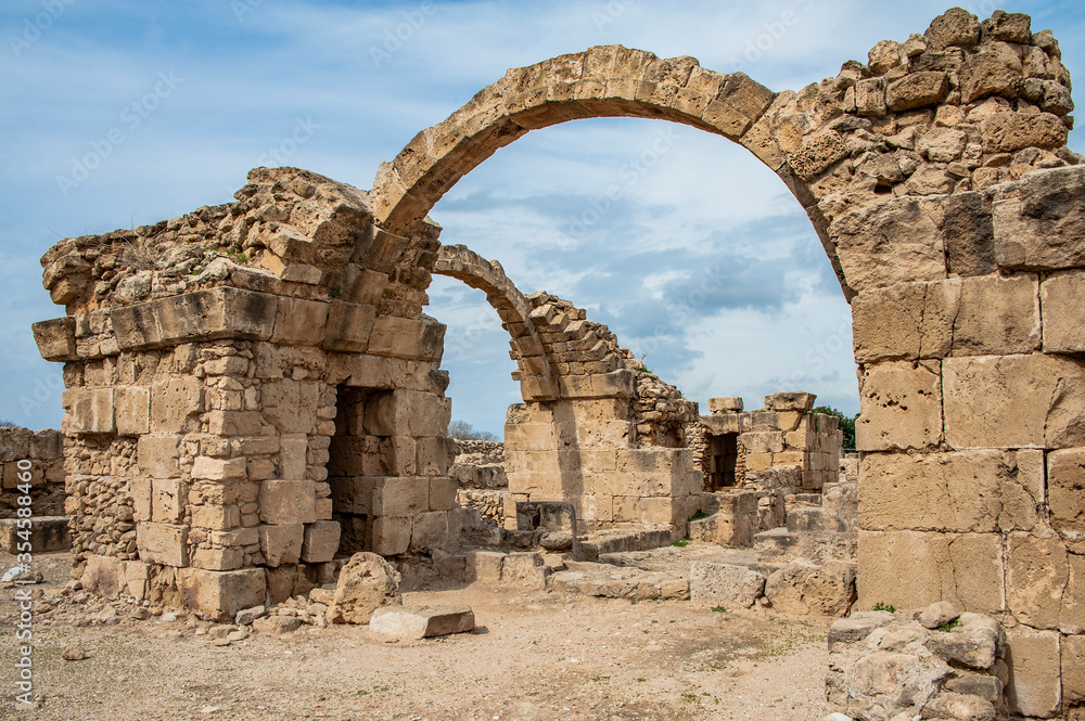 The 7th-century Byzantine fortress in Paphos was improved by the crusaders in 1200 and destroyed by a powerful earthquake 22 years later.     