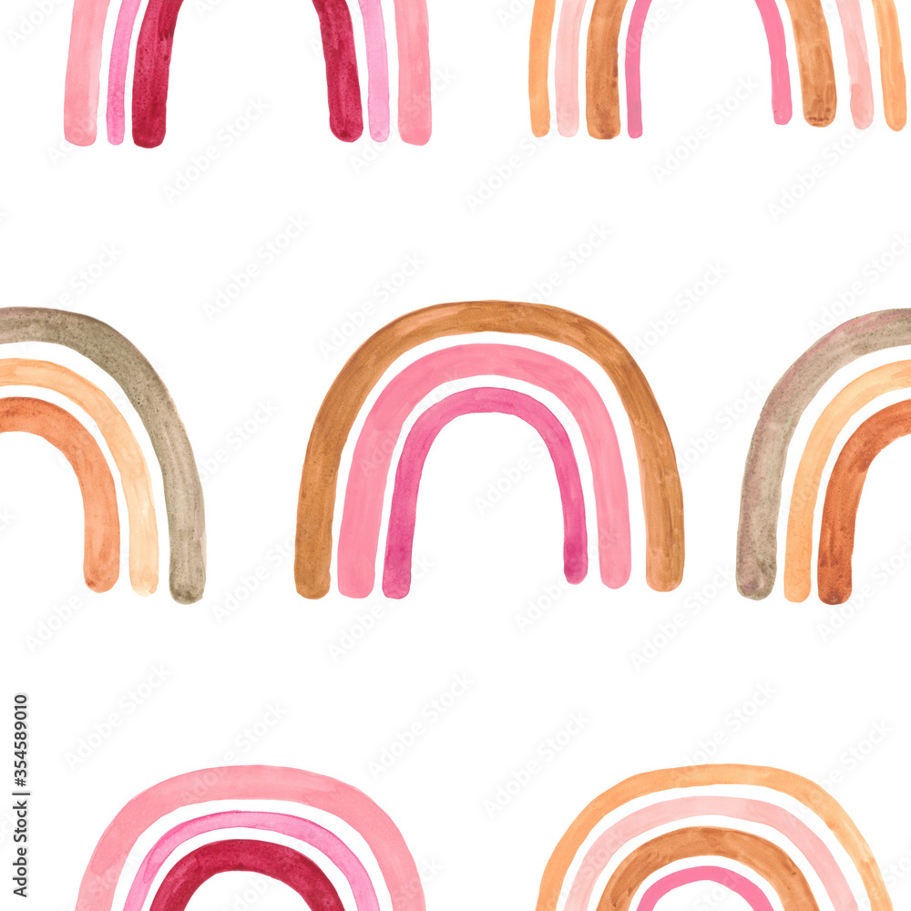 Watercolor rainbows seamless pattern Watercolor rainbows seamless pattern