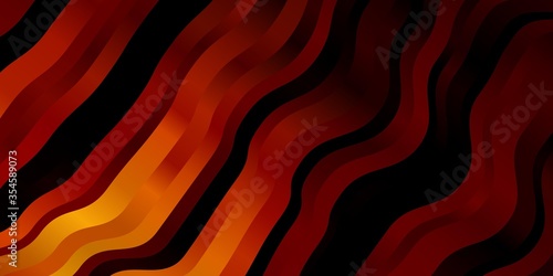 Dark Orange vector template with curved lines. Colorful illustration with curved lines. Template for cellphones.