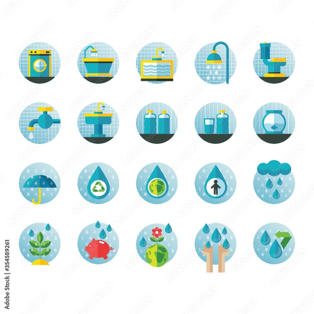 Set of water related icons