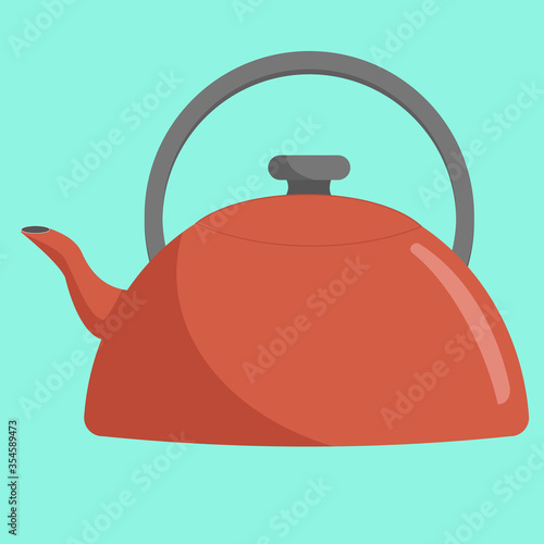 Red kettle with handle kettle