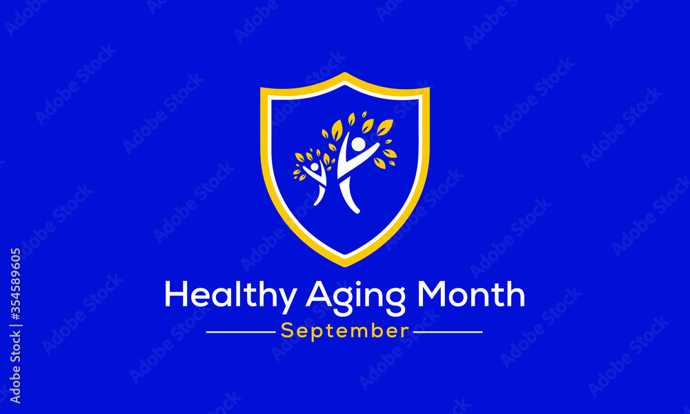 Vector illustration on the theme of Healthy Aging month observed each year during September.