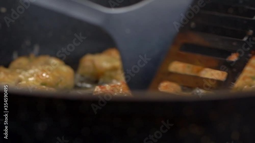 pan fried chicken. Pan fried chicken. Cooking  Fried chicken cutlets. Chicken cutlets. Chicken meat. Close up shot.