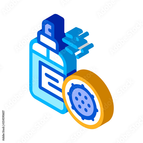 Antibacterial Spray Kill Microbe vector isometric sign. color isolated symbol illustration