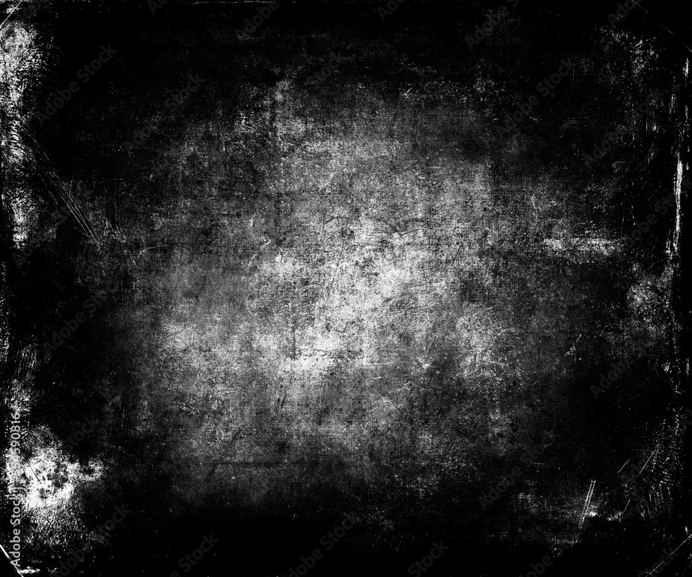 Black and white grunge wall, damaged texture, vintage background