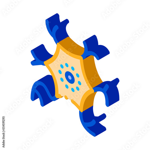 Microscopic Virus Bacterium vector isometric sign. color isolated symbol illustration