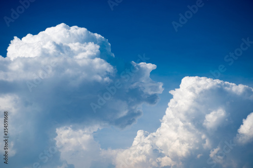 The cloud cover blue sky bright and clear Suitable for background.