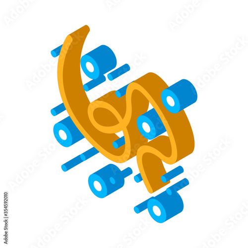 Microscopic Bacterium Organism vector isometric sign. color isolated symbol illustration