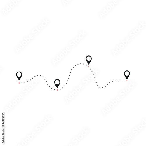 Route line vector template illustration