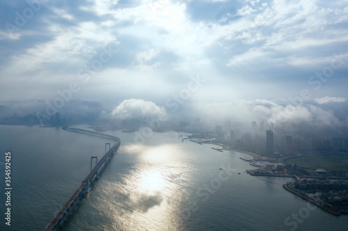 UAV aerial photo of Dalian City, taken in Dalian, Liaoning Province, China photo