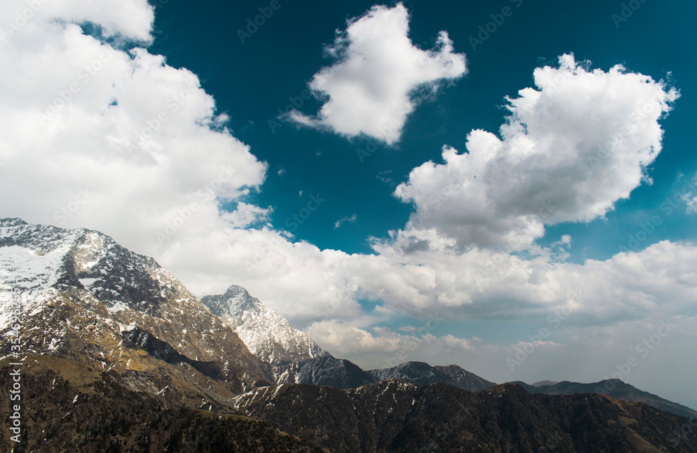 Blue sky with cloud and mountains