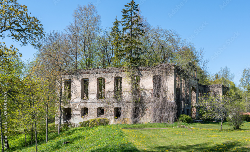 ruins of manor in estonia