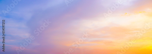 Beautiful sky evening beauty and Clouds at sunset , Panoramic scene view . Natural background   © Ayman