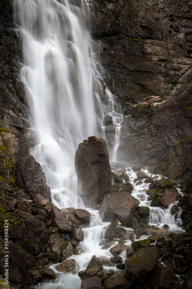 Fototapeta premium Stigfossen waterfalls by the road Trollstigen.