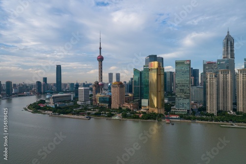 Shanghai city in China aerial drone photo