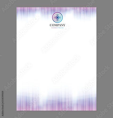 Purple Letterhead Template with Abstract Flower Logo