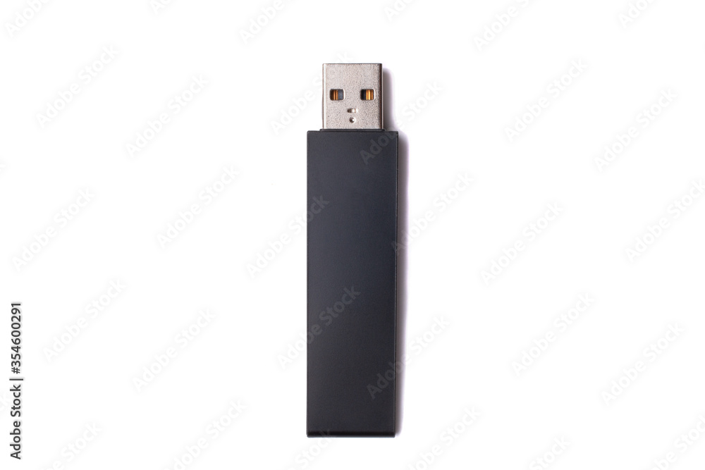 Black flash drive isolated on white background. Black flash drive isolated on white background.