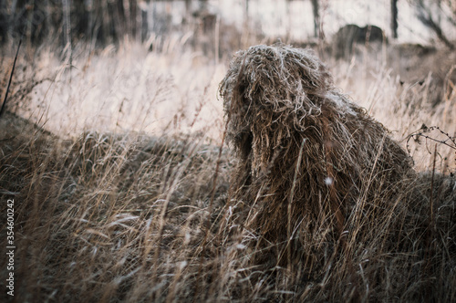 camouflage ghillie suit for snipers and intelligence agents.