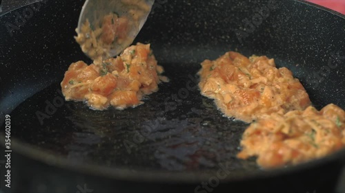 frying pan fried chicken. Pan fried chicken. Cooking  Fried chicken cutlets. Chicken cutlets. Chicken meat. Close up shot.