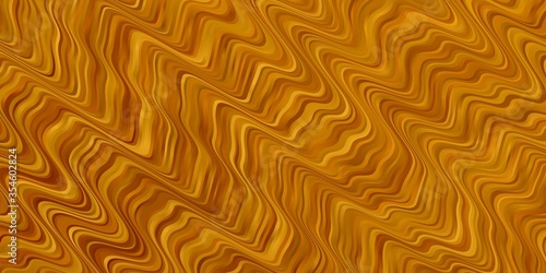 Dark Yellow vector template with curved lines. Abstract gradient illustration with wry lines. Pattern for commercials, ads.