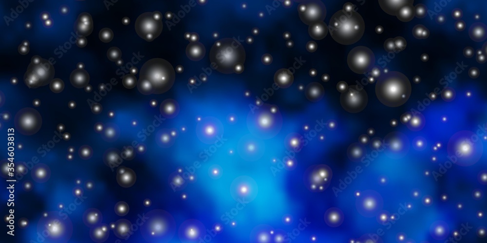 Fototapeta premium Light BLUE vector pattern with abstract stars. Modern geometric abstract illustration with stars. Best design for your ad, poster, banner.